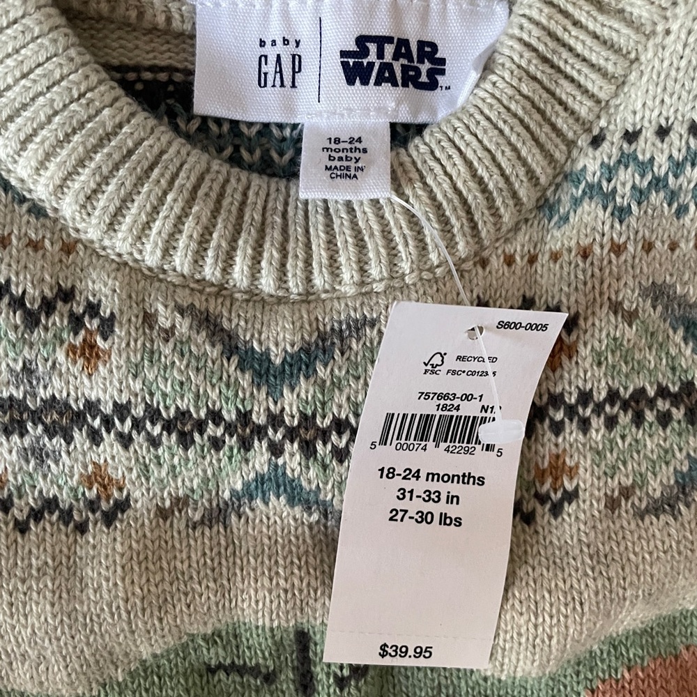Star Wars baby Yoda Xmas sweater - Picture 3 of 5